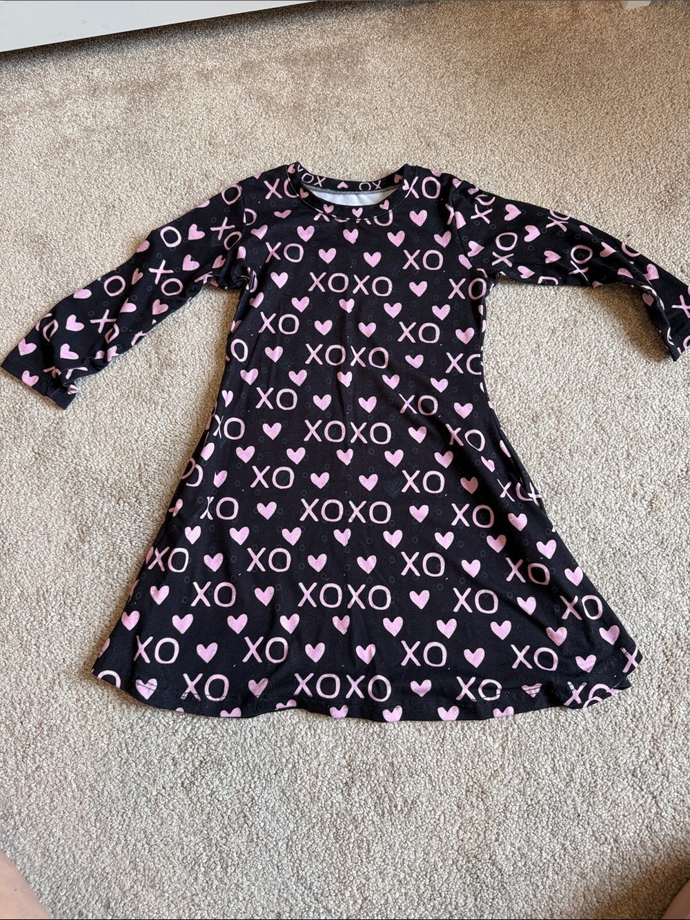 Girls Black & Pink XOXO Heart Swing Dress